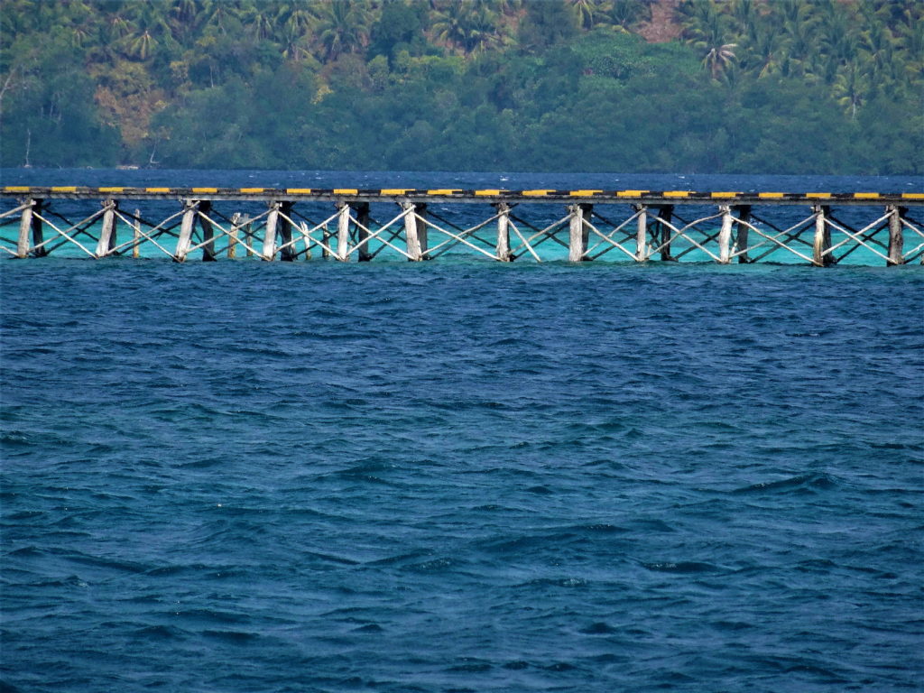 vue depuis le ponton de lestari, malenge, togian, sur la passerelle reliant Pulau Papan