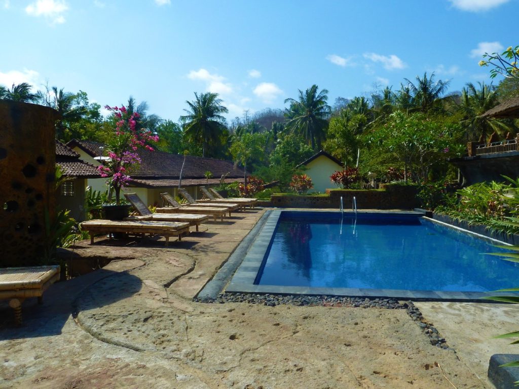 la piscine de notre logement à kuta lombok