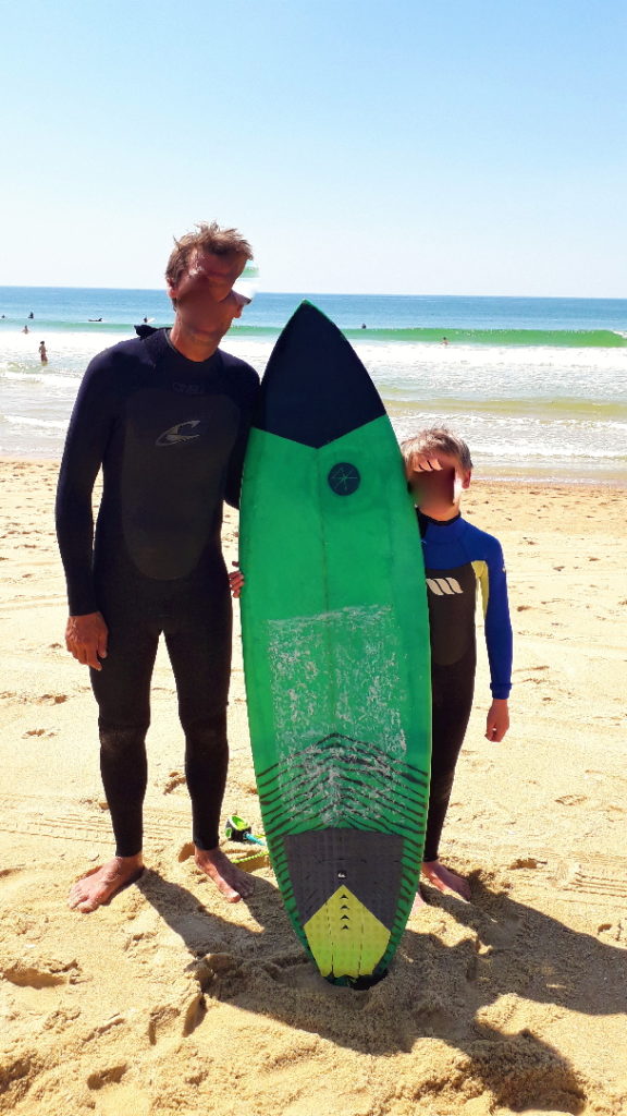 surf entre père et fils