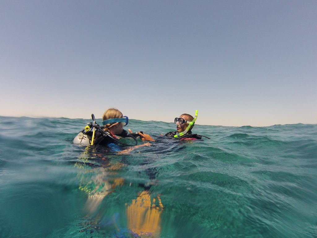 Première plongée pour Chatounette, Hurghada, Egypte