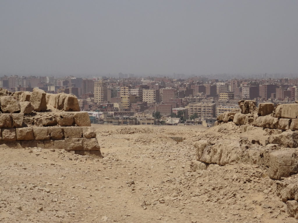vue sur Le Caire depuis les pyramides de Guizeh