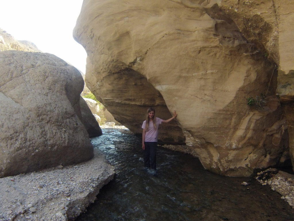 chatounette dans la rivière Wadi Ibn Hammad, source d'eau chaude en Jordanie