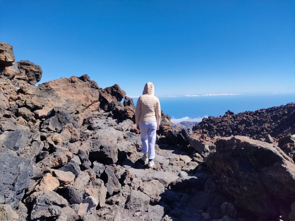 chatounette au sommet ou presque du Volcan Teide