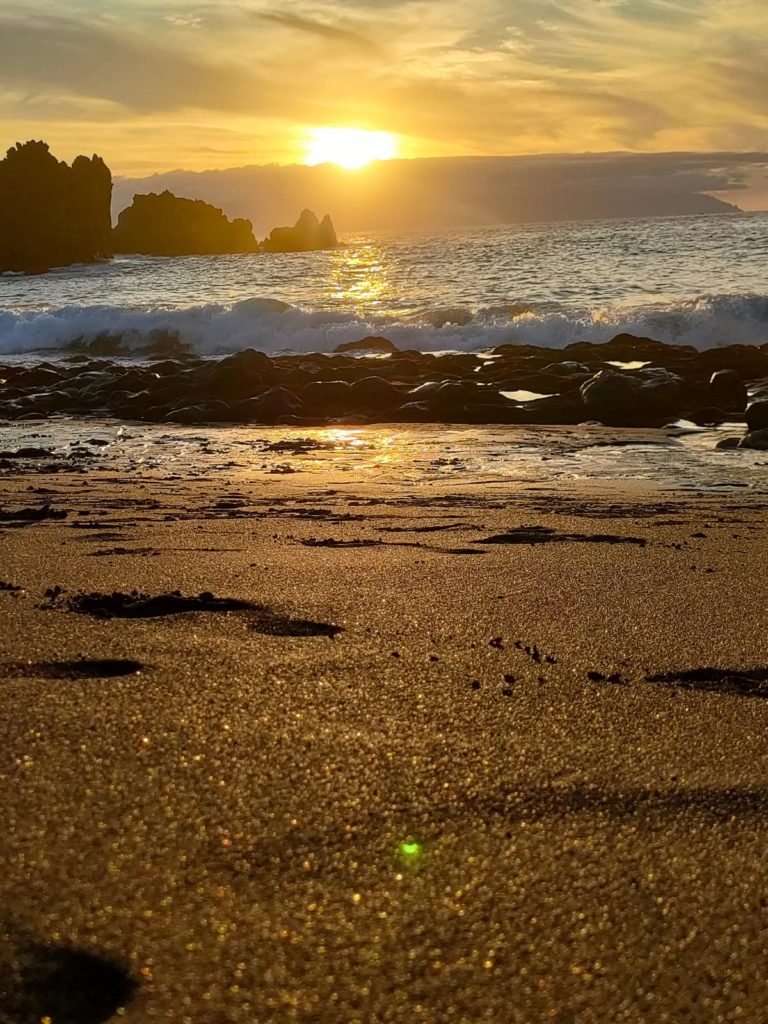 coucher de soleil depuis la plage de Los Gigantes, Ténérife